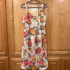 Cynthia Rowley Floral Linen Blend Dress Size 6
